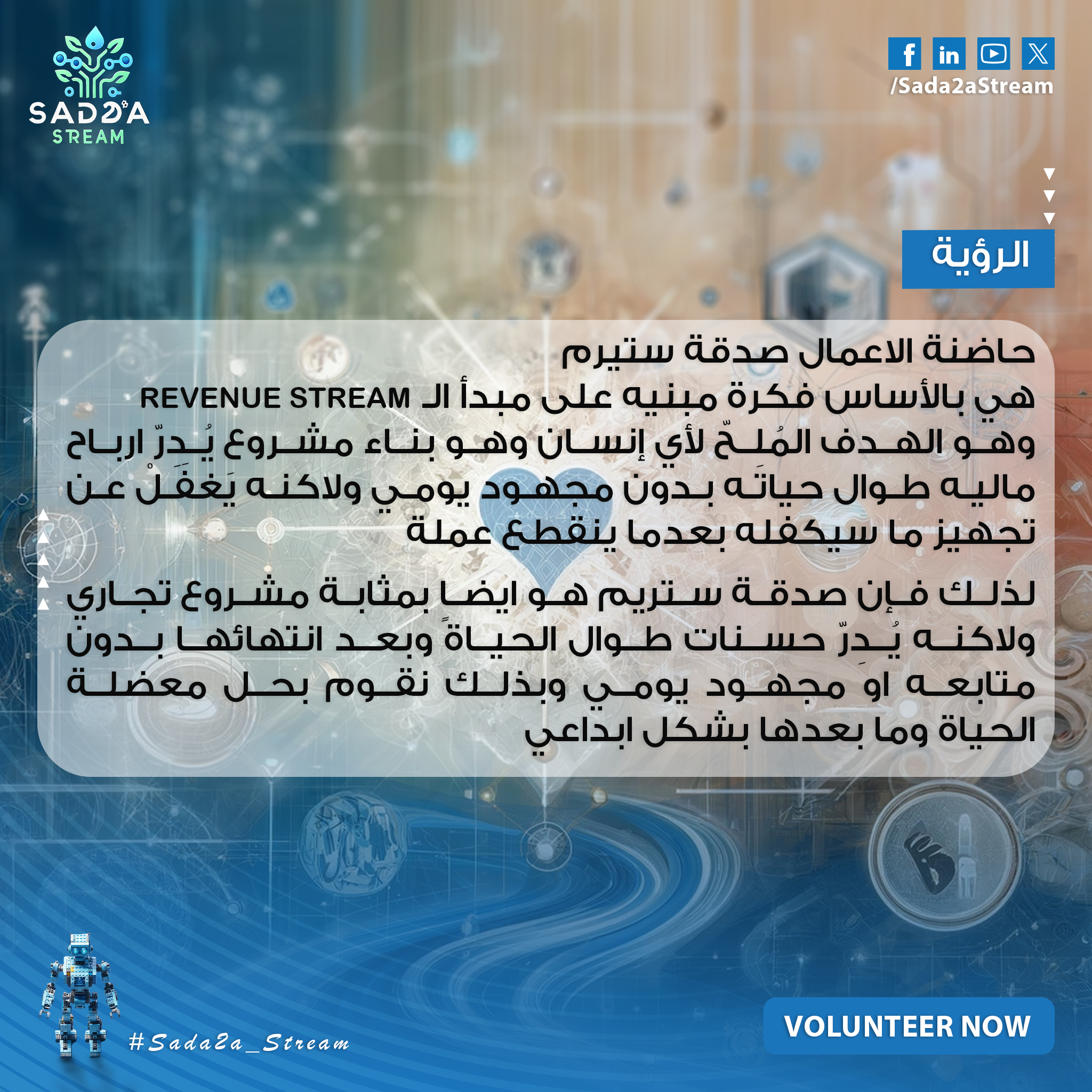 الرؤية الاستراتيجية لحاضنة صدقة مبتكرة التكنولوجية (الأولى عربياً والثانية عالمياً)